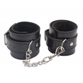 Черные оковы на ноги Obey Me Leather Ankle Cuffs - Chisa - купить с доставкой в Балаково