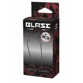 Черные зажимы на соски на цепочке BLAZE DELUXE NIPPLE CLAMPS - Dream Toys - купить с доставкой в Балаково