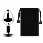 Серебристая анальная пробка с прозрачным стразом - 7,2 см. - Anal Jewelry Plug - купить с доставкой в Балаково