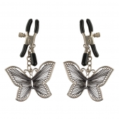 Зажимы на соски с бабочками Butterfly Nipple Clamps - Pipedream - купить с доставкой в Балаково