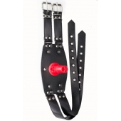 Черный узкий пояс на бедро с телесной насадкой - LOVETOY (А-Полимер) - купить с доставкой в Балаково