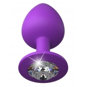 Фиолетовая анальная пробка со стразом Her Little Gem Large Plug - 9,5 см. - Pipedream - купить с доставкой в Балаково