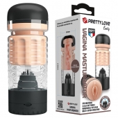 Вибромастурбатор-вагина Emily в черной колбе - Baile - в Балаково купить с доставкой