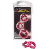 Набор из 3 малиновых рельефных эрекционных колец - Sitabella - в Балаково купить с доставкой