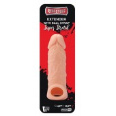 Телесная насадка EXTENDER WITH BALL STRAP 5.5 - 14 см. - Dream Toys - в Балаково купить с доставкой