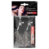 Оригинальные зажимы на соски с тройной короткой цепочкой - Notabu - купить с доставкой в Балаково