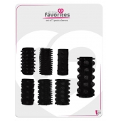 Набор из 7 черных насадок PENIS SLEEVES SET - Dream Toys - в Балаково купить с доставкой