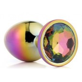 Голографическая анальная втулка с радужным кристаллом - 7,1 см. - Dream Toys - купить с доставкой в Балаково