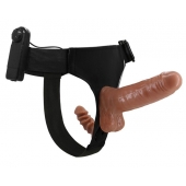 Страпон с вагинальной пробкой и вибрацией Ultra Passionate Harness - 16 см. - Baile - купить с доставкой в Балаково
