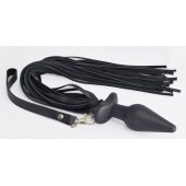 Черная анальная пробка с плетью - Sitabella - купить с доставкой в Балаково