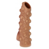 Телесная насадка с бугорками и открытой головкой Nude Sleeve M - 12 см. - KOKOS - в Балаково купить с доставкой