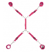 Ярко-розовый набор фиксаций на кровати Classic Bed Spreader - Lux Fetish - купить с доставкой в Балаково