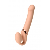Телесный безремневой вибрострапон Vibrating Bendable Strap-On L - Strap-on-me - купить с доставкой в Балаково