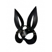 Черная кожаная маска зайки Miss Bunny - БДСМ Арсенал - купить с доставкой в Балаково