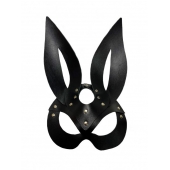 Черная кожаная маска зайки Miss Bunny - БДСМ Арсенал - купить с доставкой в Балаково