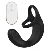 Черный анальный стимулятор с эрекционными кольцами Remote Couple Teaser - Dream Toys - в Балаково купить с доставкой