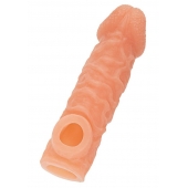 Телесная закрытая насадка с шершавой головкой Cock Sleeve Size M - 15,6 см. - KOKOS - в Балаково купить с доставкой