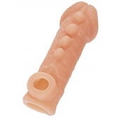 Телесная закрытая насадка с шишечками Cock Sleeve Size S - 13,8 см. - KOKOS - в Балаково купить с доставкой