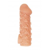 Телесная закрытая насадка с пучками шишечек Cock Sleeve Size S - 13,8 см. - KOKOS - в Балаково купить с доставкой