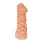 Телесная закрытая насадка с пучками шишечек Cock Sleeve Size M - 15,6 см. - KOKOS - в Балаково купить с доставкой