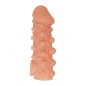 Телесная закрытая насадка с шариками Cock Sleeve Size S - 13,8 см. - KOKOS - в Балаково купить с доставкой