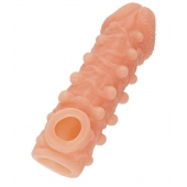 Телесная закрытая насадка с шариками Cock Sleeve Size S - 13,8 см. - KOKOS - в Балаково купить с доставкой