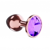 Пробка цвета розового золота с фиолетовым кристаллом Diamond Amethyst Shine L - 8,3 см. - Lola Games - купить с доставкой в Балаково