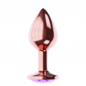 Пробка цвета розового золота с фиолетовым кристаллом Diamond Amethyst Shine L - 8,3 см. - Lola Games - купить с доставкой в Балаково