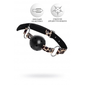 Черный кляп-шар на леопардовых ремешках Anonymo - ToyFa - купить с доставкой в Балаково