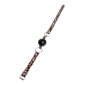 Черный кляп-шар на леопардовых ремешках Anonymo - ToyFa - купить с доставкой в Балаково