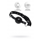 Черный кляп-шар на кожаных ремешках Anonymo - ToyFa - купить с доставкой в Балаково