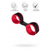 Красно-черные велюровые наручники Anonymo - ToyFa - купить с доставкой в Балаково