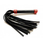 Черно-красная плеть из эко-кожи - 42 см. - БДСМ Арсенал - купить с доставкой в Балаково