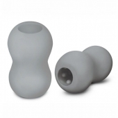 Серый двусторонний мастурбатор MINI DOUBLE BUBBLE - Zolo - в Балаково купить с доставкой