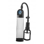 Прозрачная вакуумная помпа с манометром Deluxe Penis Pump - Dream Toys - в Балаково купить с доставкой