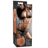 Мастурбатор-вагина цвета карамели Julieta с вибрацией - Blush Novelties - в Балаково купить с доставкой