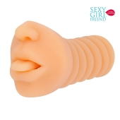 Телесный мастурбатор-ротик с высунутым язычком - Bior toys - в Балаково купить с доставкой