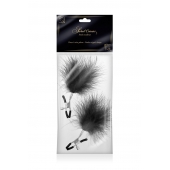 Зажимы на соски с черными пуховыми кисточками Sweet Caress Feather Nipple Clumps - Sweet Caress - купить с доставкой в Балаково