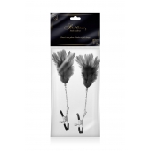 Зажимы для сосков с черными перьями Sweet Caress Feather Nipple Clumps - Sweet Caress - купить с доставкой в Балаково