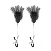 Зажимы для сосков с черными перьями Sweet Caress Feather Nipple Clumps - Sweet Caress - купить с доставкой в Балаково