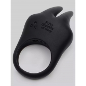 Черное эрекционное виброкольцо Sensation Rechargeable Vibrating Rabbit Love Ring - Fifty Shades of Grey - в Балаково купить с доставкой
