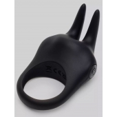 Черное эрекционное виброкольцо Sensation Rechargeable Vibrating Rabbit Love Ring - Fifty Shades of Grey - в Балаково купить с доставкой