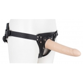 Пустотелый страпон Harness CLASSIC с бандажом - 19,5 см. - LOVETOY (А-Полимер) - купить с доставкой в Балаково