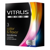 Цветные ароматизированные презервативы VITALIS PREMIUM color   flavor - 3 шт. - Vitalis - купить с доставкой в Балаково