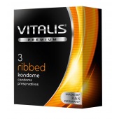 Ребристые презервативы VITALIS PREMIUM ribbed - 3 шт. - Vitalis - купить с доставкой в Балаково