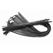 Аккуратная чёрная плетка  из натуральной кожи - БДСМ Арсенал - купить с доставкой в Балаково