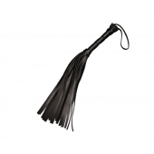 Чёрная кожаная плеть с 22 хвостами - 40 см. - Sitabella - купить с доставкой в Балаково