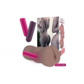 Коричневый вибромастурбатор-анус TONGGGO-Black Angel Auto - KOKOS - в Балаково купить с доставкой