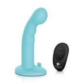 Голубая изогнутая насадка 6in Remote Control Ripple P-Spot G-Spot на черных трусиках - 16 см. - Pegasus - купить с доставкой в Балаково