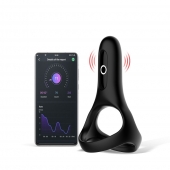 Черное виброкольцо Magic Motion Rise с подхватом мошонки - Magic Motion - в Балаково купить с доставкой